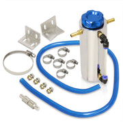 Universal 350ML Radiator Overflow Breather Tank (Chrome Body/Blue Cap) - Parts Agent