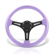 Universal 350mm Heavy Duty Aluminum Steering Wheel Black Center Purple - Parts Agent
