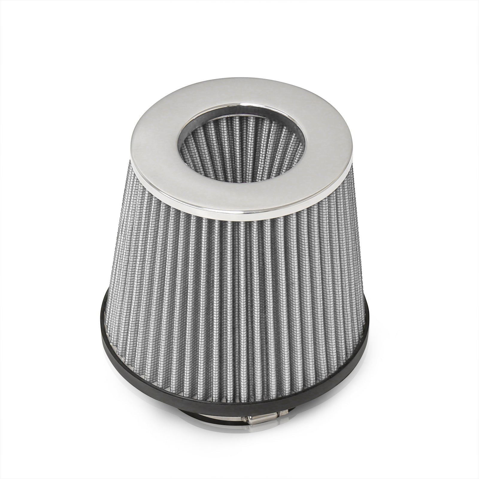 Universal 3" with 2.5" Adapter Air Filter Chrome Top / Silver Body / Chrome Bottom - Parts Agent