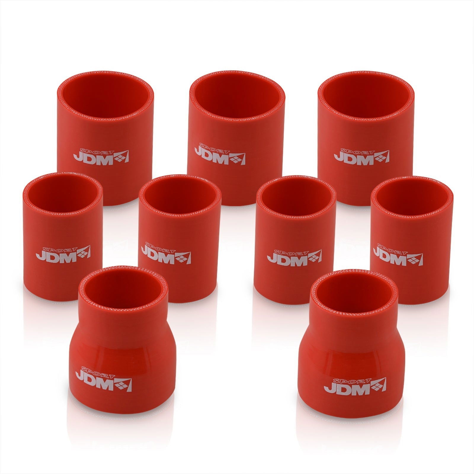 Universal 3x 2.5" Straight / 4x 2" Straight / 2x 2.5" to 2" Straight Reducer 9 Pieces Piping Kit Silicone Couplers Red (Use with PK-5PG30*) - Parts Agent