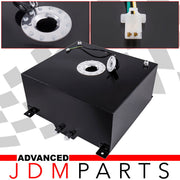 Universal 50 Liter / 13 Gallon Black Aluminum Fuel Cell Tank W/ Chrome Cap - Parts Agent