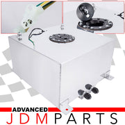 Universal 50 Liter / 13 Gallon Chrome Aluminum Fuel Cell Tank W/ Black Cap - Parts Agent