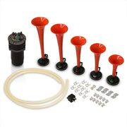 Universal 5 Piece 125Db Air Horn Compressor Trumpets 