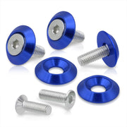 Universal 5 Piece JDM Blue Billet Aluminum Engine Bay Dress Up Kit M6 x 20mm Fender Washer - Parts Agent