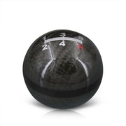 Universal 5 Speed M10x1.5 Ball Shift Knob Black Carbon Fiber with Black Rings - Parts Agent
