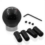 Universal 5 Speed M8 M10 M12 Ball Shift Knob Black Carbon Fiber - Parts Agent