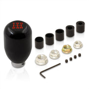 Universal 5 Speed M8 M10 M12 Type-R Style Shift Knob Black with Red Lettering - Parts Agent