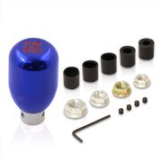 Universal 5 Speed M8 M10 M12 Type-R Style Shift Knob Blue with Red Lettering - Parts Agent