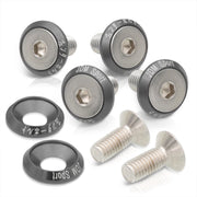 Universal 6 Piece JDM Gunmetal Billet Aluminum Engine Bay Dress Up Kit M8 x 20mm Fender Washer - Parts Agent