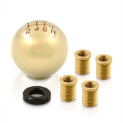 Universal 6 Speed M8 M10 M12 Ball Shift Knob 24K Gold with Red Lettering - Parts Agent