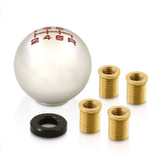 Universal 6 Speed M8 M10 M12 Ball Shift Knob Chrome with Red Lettering - Parts Agent