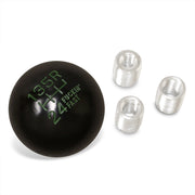 Universal 6 Speed M8 M10 M12 Fuckin' Fast Ball Shift Knob Black with Green Lettering (Top Right Reverse) - Parts Agent