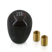 Universal 6 Speed M8 M10 M12 Type-R Style Shift Knob Carbon Fiber with White Lettering - Parts Agent