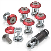 Universal 6pcs JDM Sport Fender Washer M8 Anchor Type Fasteners Kit Red - Parts Agent