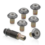 Universal 6pcs JDM Sport Fender Washer M8 Hex Screw Drivet Type Anchor Lock Fasteners Kit Gunmetal - Parts Agent