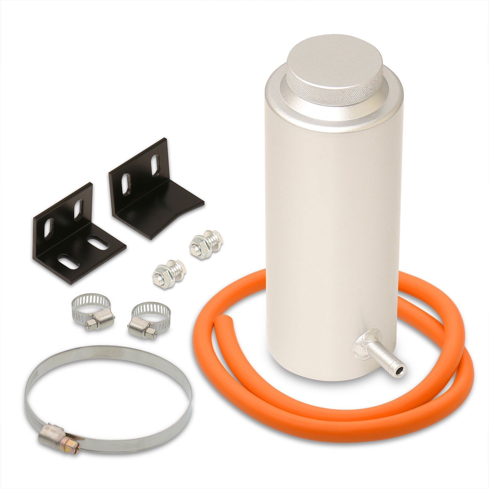 Universal 8" Cylinder 800ML Radiator Tank Silver - Parts Agent