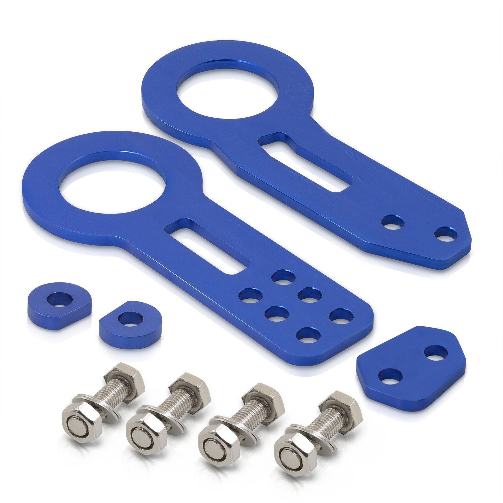 Universal 8mm Front and Rear Tow Hook Kit Blue - Parts Agent