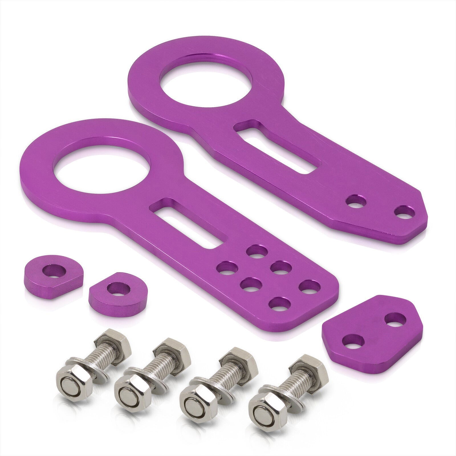 Universal 8mm Front and Rear Tow Hook Kit Purple - Parts Agent