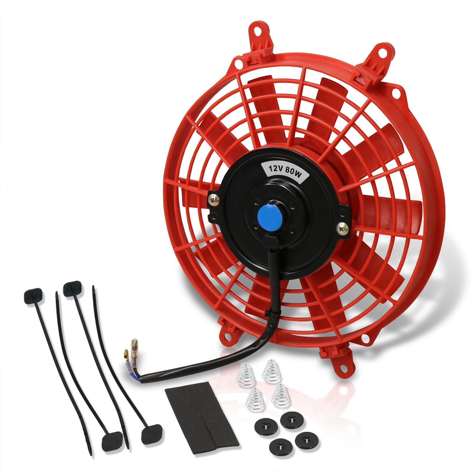 Universal 9" Radiator Fan Red - Parts Agent