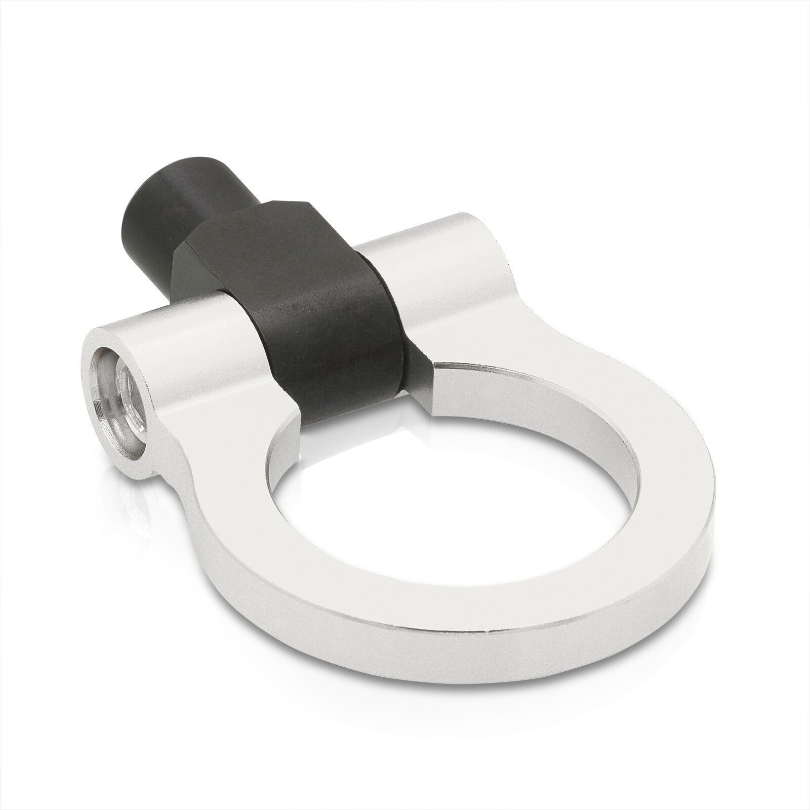 Universal Aluminum Tow Hook Ring Adapter Silver (M12x1.75 Thread) - Parts Agent