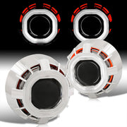 Universal G262S Dual Halo Projector Kit with H1 Bulbs (White Small / Red Big Halo) - Parts Agent