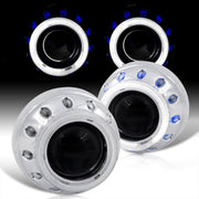 Universal G265 Dual Halo Projector Kit with H1 Bulbs (White Small / Blue Big Halo) - Parts Agent