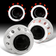 Universal G265 Dual Halo Projector Kit with H1 Bulbs (White Small / Red Big Halo) - Parts Agent