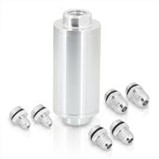 Universal High Flow Inline Fuel Filter Kit Silver - Parts Agent