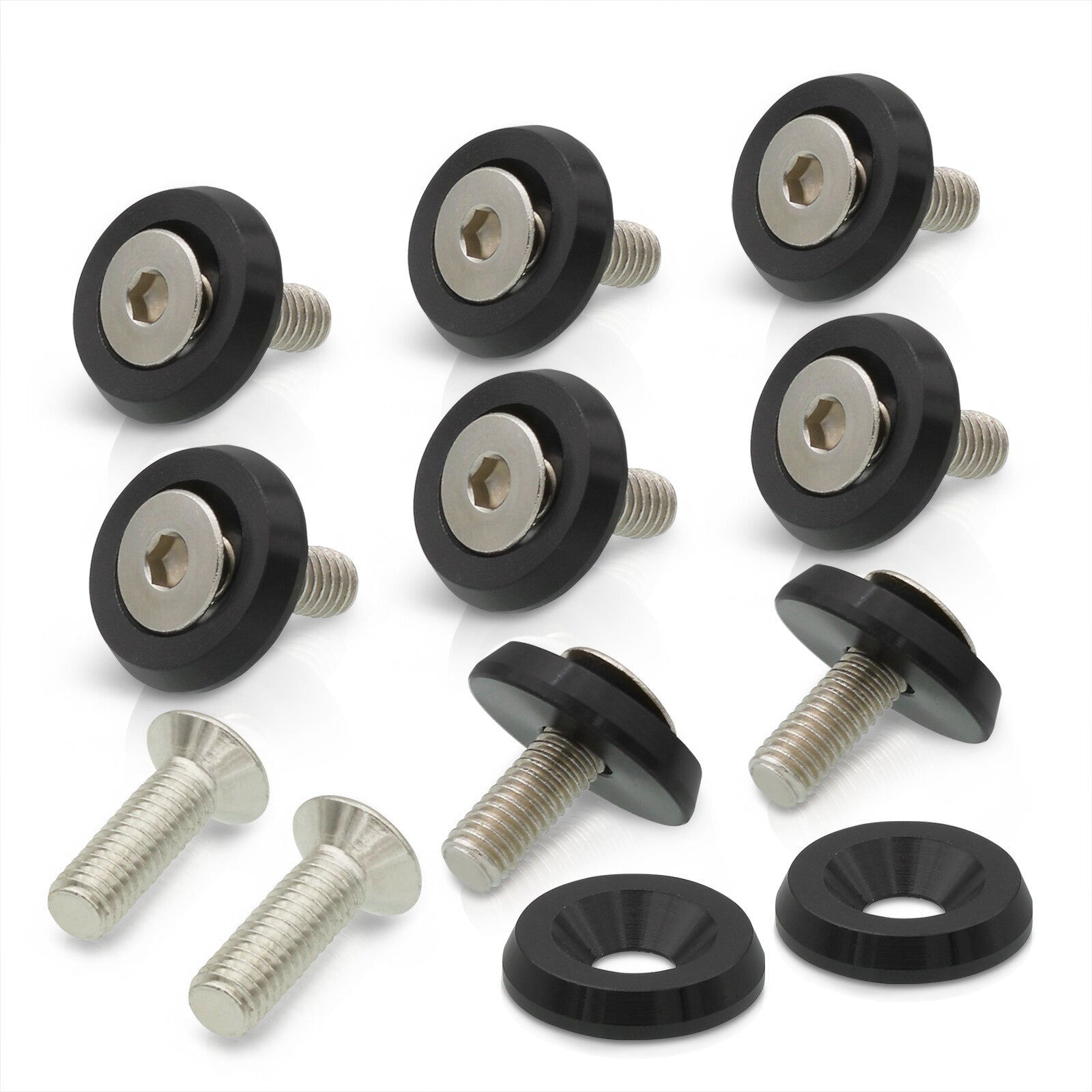 Universal M6 Fender Washer Kit Black (10-Pieces) - Parts Agent