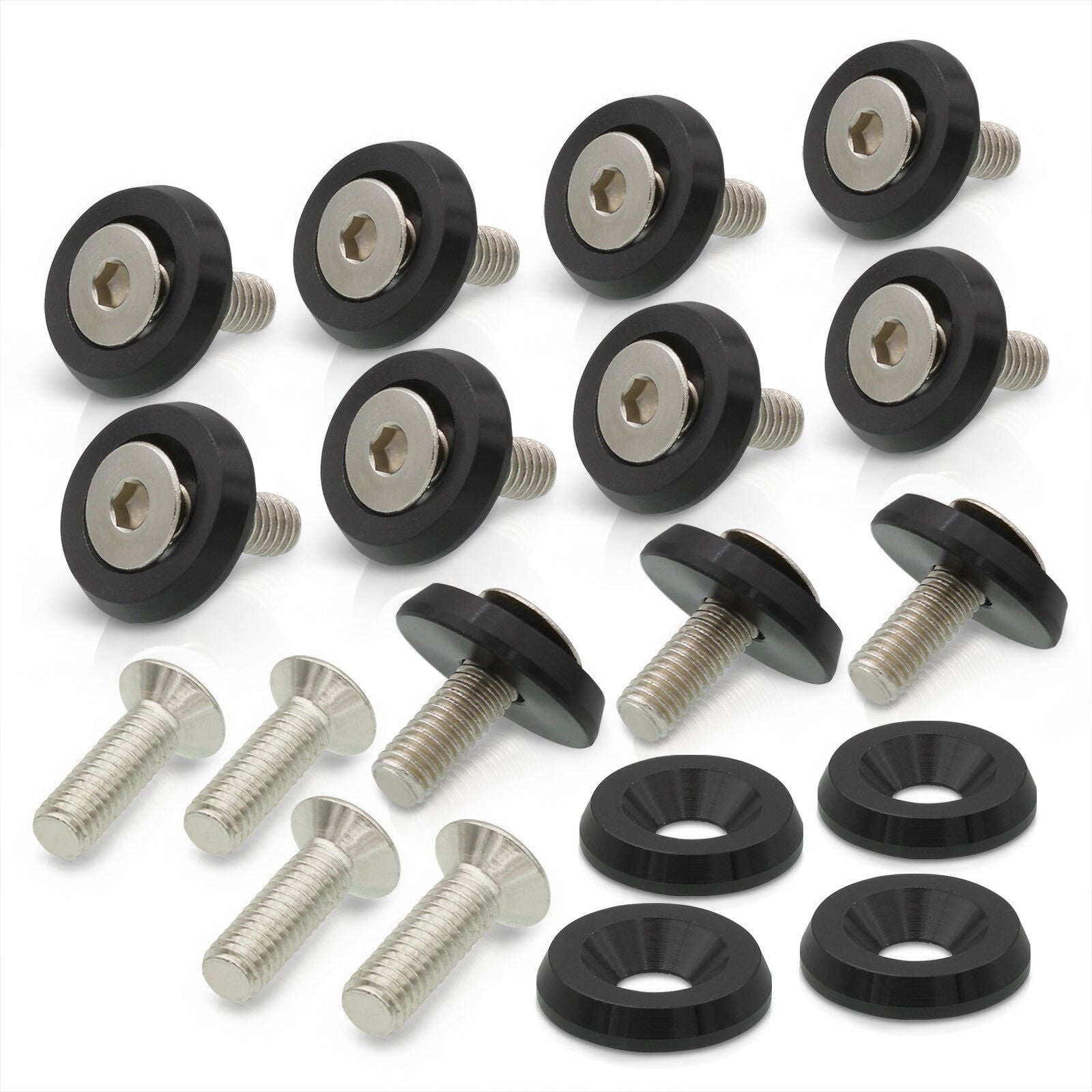 Universal M6 Fender Washer Kit Black (15-Pieces) - Parts Agent
