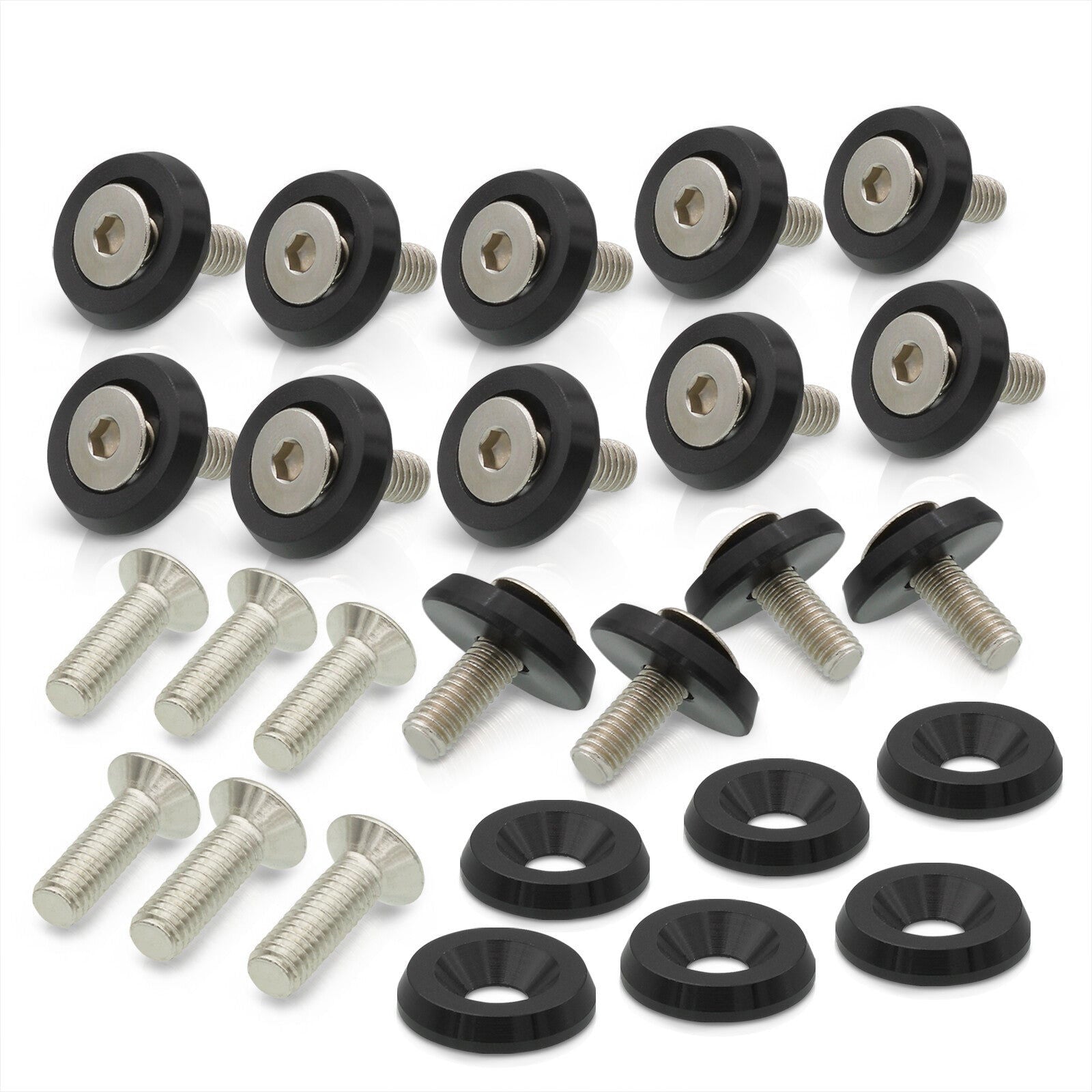 Universal M6 Fender Washer Kit Black (20-Pieces) - Parts Agent