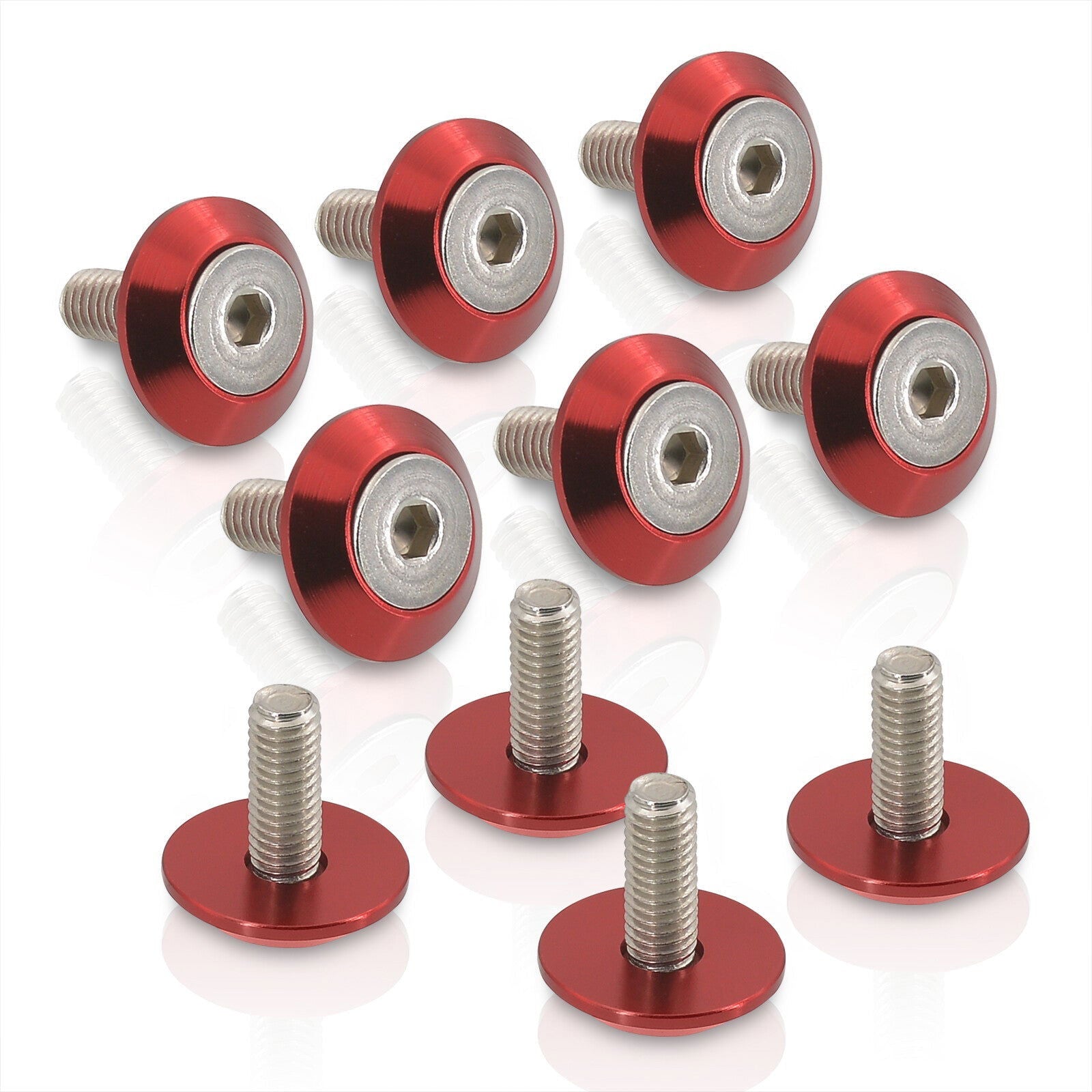 Universal M6 Fender Washer Kit Red (10-Pieces) - Parts Agent