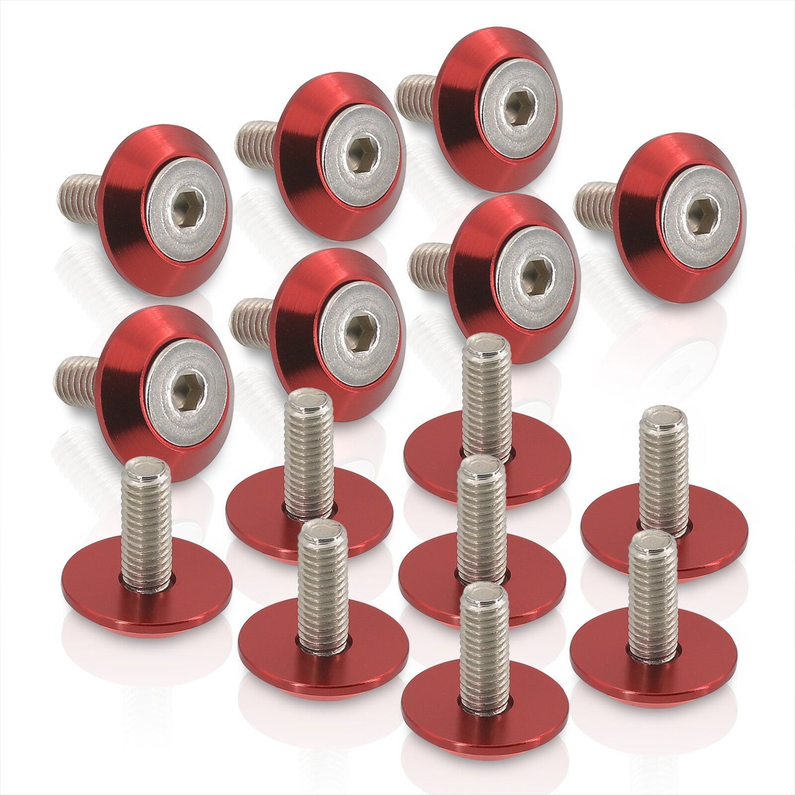 Universal M6 Fender Washer Kit Red (15-Pieces) - Parts Agent