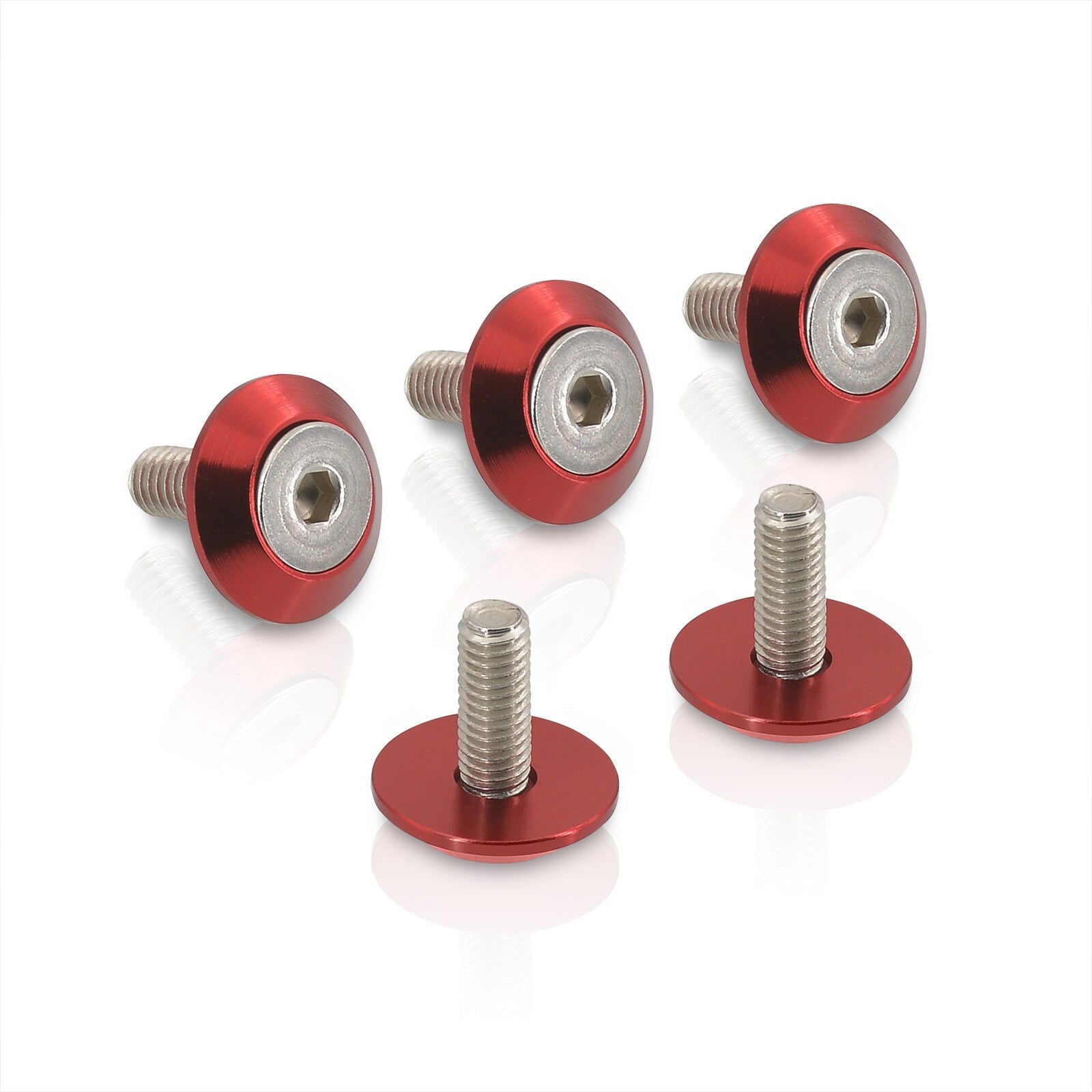 Universal M6 Fender Washer Kit Red (5-Pieces) - Parts Agent