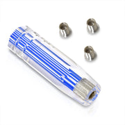 Universal M8 M10 M12 150MM Crystal Shift Knob Clear with Neon Blue Stripes - Parts Agent