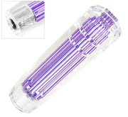 Universal M8 M10 M12 150MM Crystal Shift Knob Clear with Neon Purple Stripes - Parts Agent