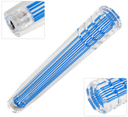 Universal M8 M10 M12 300MM Crystal Shift Knob Clear with Neon Blue Stripes - Parts Agent