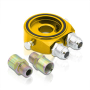 Universal Oil Filter Cooler Sandwich Gauge Sensor Plate Adapter Gold - Parts Agent