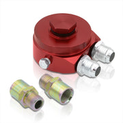 Universal Oil Filter Cooler Sandwich Relocator Adapter Plate Red - Parts Agent