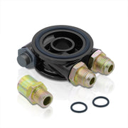 Universal Oil Filter Cooler Sandwich Relocator Adapter Plate with Thermostat Controller Black - Parts Agent
