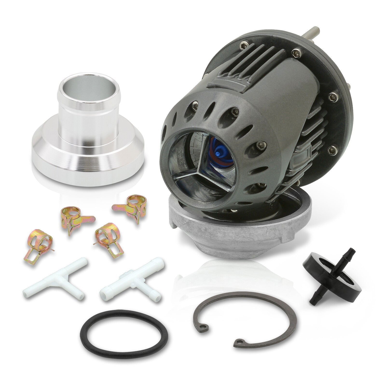 Universal SSQV Style Smoke Blow Off Valve BOV + Aluminum O-Ring Weldable Adapter Flange Kit - Parts Agent