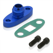 Universal T4 10AN Male Fitting Oil Drain Line Flange Blue - Parts Agent