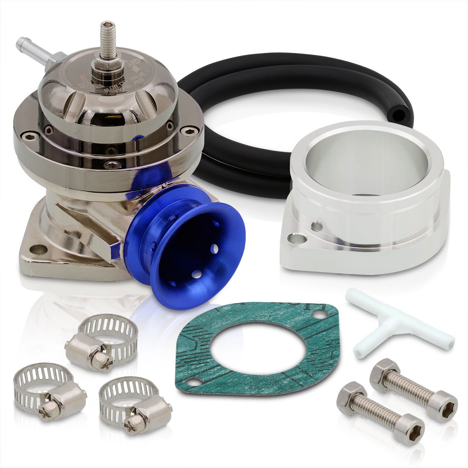Universal Type S / RS Style Blow Off Valve Gunmetal Top and Blue Lip - Parts Agent