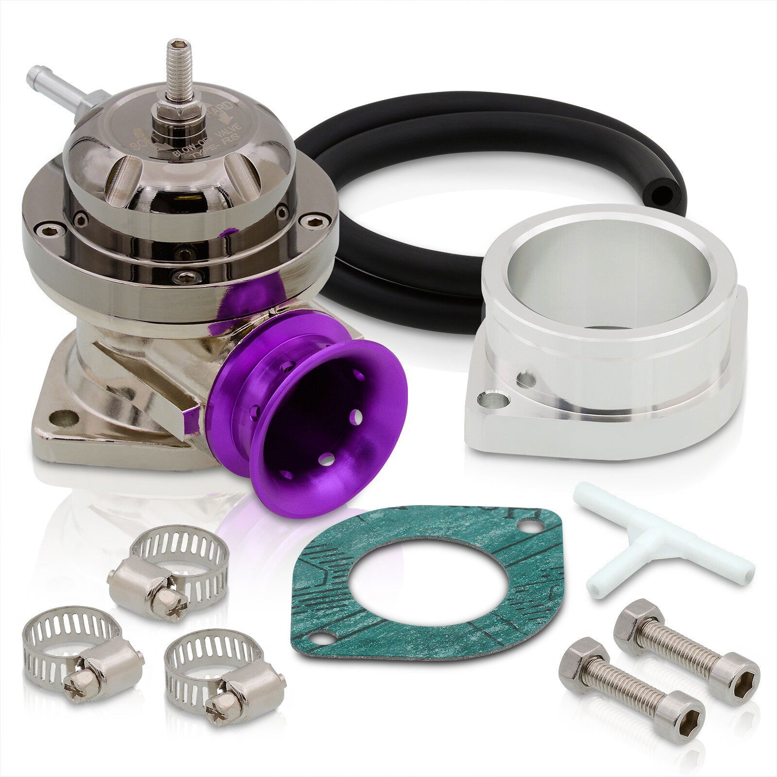 Universal Type S / RS Style Blow Off Valve Gunmetal Top and Purple Lip - Parts Agent