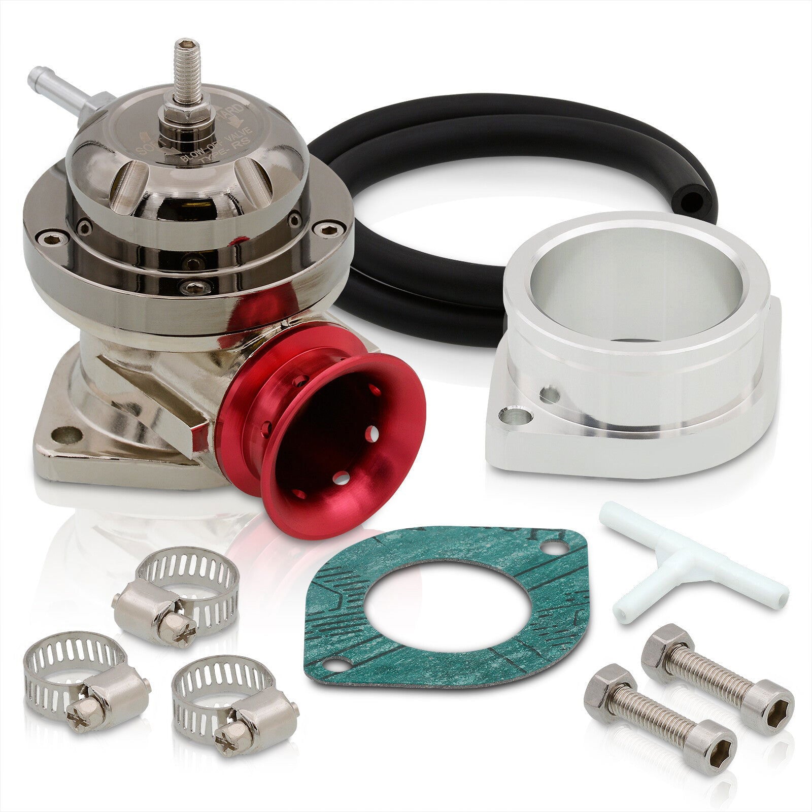 Universal Type S / RS Style Blow Off Valve Gunmetal Top and Red Lip - Parts Agent
