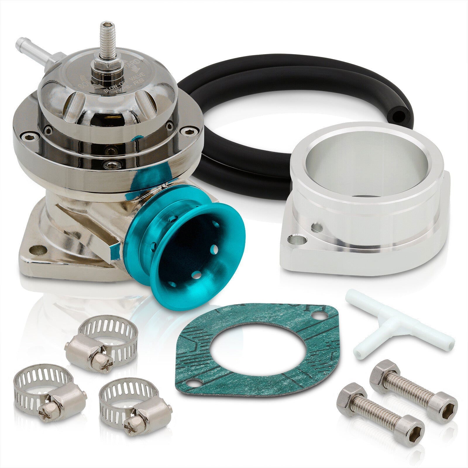 Universal Type S / RS Style Blow Off Valve Gunmetal Top and Teal Lip - Parts Agent