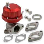 Universal Wastegate 38mm Vertical Ribbed Bypass Spring Turbo 2 Bolt Flange Red - Parts Agent
