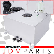 Upgrade 60 Liters / 15 Gallon Chrome Aluminum Fuel Cell Tank W/ Black Cap - Parts Agent