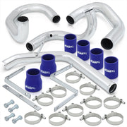 Volkswagen Golf / Jetta / GTI / Bora 1999-2005 1.8T Bolt-On Aluminum Polished Piping Kit + Blue Couplers - Parts Agent
