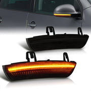 Volkswagen Golf MK5 2003-2012 / Jetta 2006-2011 / Passat 2003-2011 / Rabbit 2006-2009 Front Amber Sequential LED Side Mirror Signal Marker Lights Smoked Len - Parts Agent